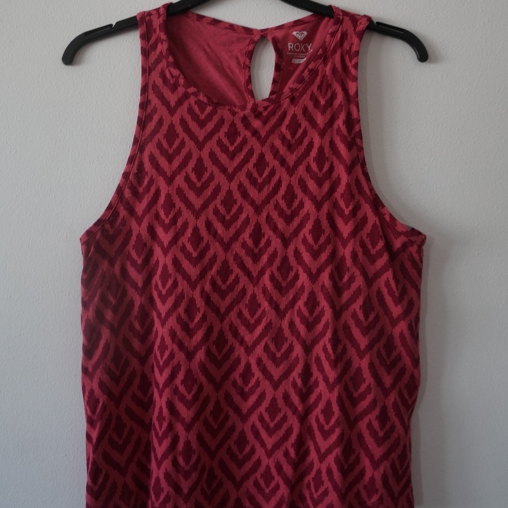 Roxy Dark Pink Tank Top L Criss Cross Back